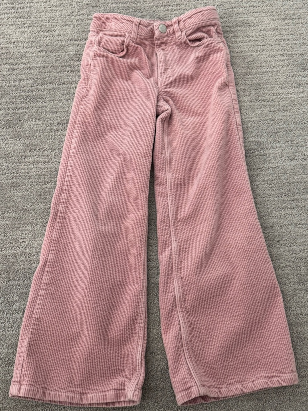 H&M Dusty Pink Corduroy Wide-Leg Jeans for Kids Sz 6x